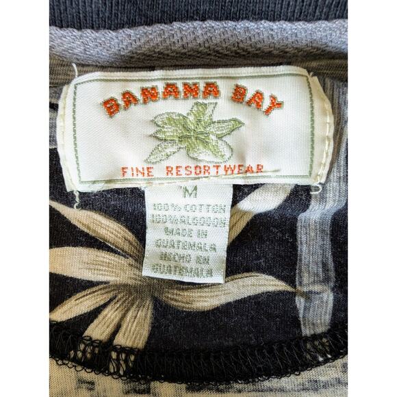 Women's Banana Bay Fine Resortwear Size Medium Hawaiian SS Polo Shirt Floral - Picture 5 of 6